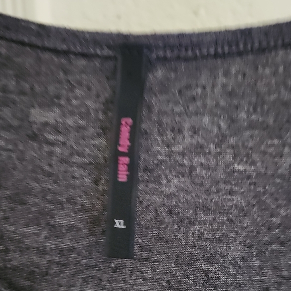 Chic Charcoal Ruffle Tee - Picture 2 of 5